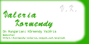 valeria kormendy business card